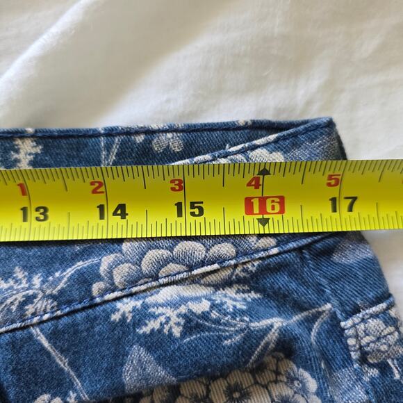 Vintage Ralph Lauren/ Lauren Jeans Floral Print Denim Straight Ankle Size 12 - Picture 7 of 9